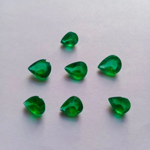 Certificado 6x4Mm 3 Cts Piedra Esmeralda sintética Forma de corte de pera hidrotermal Piedra preciosa Esmeralda colombiana cultivada en laboratorio - Product Image 3