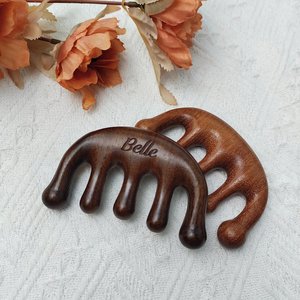 Peine de Madera para Masaje Capilar, Herramienta de Masaje Capilar Antiestática Natural, Peine de Madera Hecho a Mano para Uso en Salón de Belleza o Regalo - Product Image 1