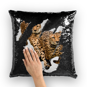 Cheetah Brothers Sequin Cushion Cover Geometric Plain <b>Square</b> <b>Pillow</b> Cover for Home and Hospital for Thanksgiving and Halloween - Product Image 2