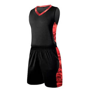 Ensemble de maillot de basket-ball pour hommes adultes 100% polyester respirant à séchage rapide, taille plus, manches courtes, personnalisable avec le nom de l'équipe et le logo - Product Image 1