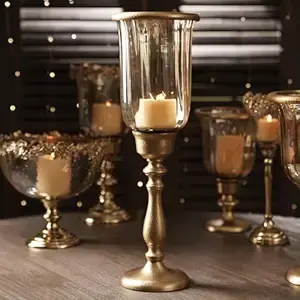 Gold Aluminum <b>Tall</b> Hammered High-quality aluminum <b>candle</b> stand Modern Arabic design <b>candle</b> <b>holder</b> - Product Image 3