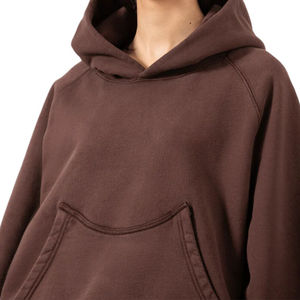 Pull à capuche surdimensionné personnalisable pour femmes, col montant, logo brodé sur le devant, streetwear, taille OEM - Product Image 4