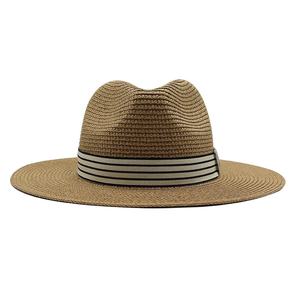 Chapeaux de paille unis personnalisés, fabrication directe en usine, prix bas, tendance, chapeau panama uni, chapeau de paille formel réglable - Product Image 1