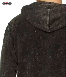 Men's High Quality Customizable Solid Color Acid Wash 100% Cotton Fleece <b>Tracksuit</b> Winter Style Hooded Collar Breathable - Product Image 6