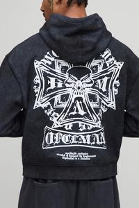 เสื้อฮู้ดแบบสวมหัวสำหรับผู้ชายเสื้อสเวตเตอร์มีฮู้ด450gsm พิมพ์ลายสกรีนผ้าฝ้ายสไตล์สตรีทแวร์ผลิตตามสั่ง - Product Image 3