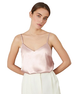 Encantadora camiseta sin mangas de seda para mujer, camisetas sin mangas cómodas y suaves de seda 100%, proveedor OEM de Vietnam - Product Image 2