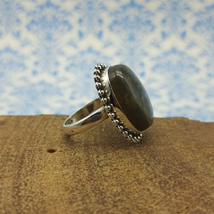 Labradorite Gemstone Beautiful Bohemian Rava Work 925 Sterling Silver Artisan <b>Crafted</b> <b>Ring</b> Labradorite Gemstone <b>Ring</b> - Product Image 5