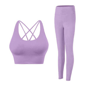 Conjunto de Yoga Reversible de Alta Calidad para Mujer, Talla Grande, Sin Costuras, para Gimnasio y Fitness, Hecho de Fibra de Bambú, Gran Venta - Product Image 1