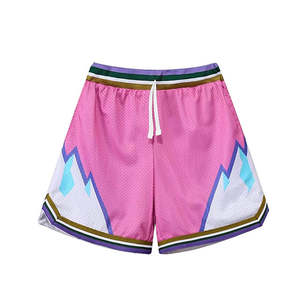 Shorts en maille imprimés par sublimation, taille élastique personnalisée, cordon de serrage réglable, idéal pour le basketball, les sports, les vêtements de sport, fabrication - Product Image 3