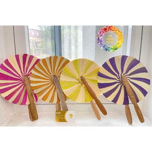 Éventail en feuille de palmier en bambou de noix de coco fait à la main style fête classique couleur naturelle du Vietnam-pour les occasions du Nouvel An et de Noël - Product Image 2