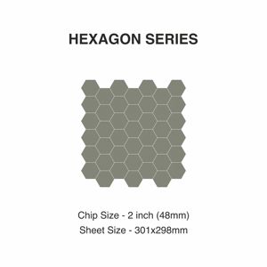 กระเบื้องโมเสคเซรามิกพอร์ซเลนสีเต็มทรงหกเหลี่ยมขนาด298x301มม. 2นิ้วสำหรับผนัง backspash กระเบื้องรถไฟใต้ดิน - Product Image 2