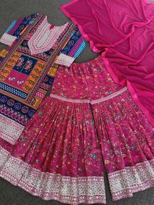 ชอลิพิมพ์ลาย Georgette หนักแฟนซีสุดพิเศษพร้อมสาราราและดูปัตตานัวเนียคุณภาพระดับพรีเมียมในราคาขายส่ง - Product Image 2