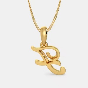 Pendentif et breloque en diamant de luxe Alphabet en or 18KT «F» Design accessoire de collier élégant - Product Image 3