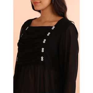 เสื้อ dobby ผ้าเรยอนสำหรับผู้หญิงสีฟ้ามีเสื้อเบลาส์และเสื้อเชิ้ตลายจุด - Product Image 4