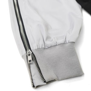 Baisheng prenda de alta calidad chaqueta con cremallera Patchwork cortavientos poliéster Casual trabajo Streetwear chaqueta de gran tamaño para hombres - Product Image 3