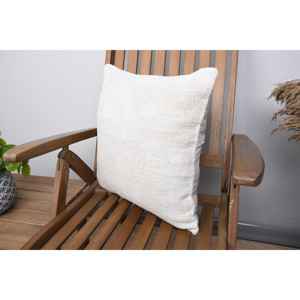 Alfombra de lana Beige de lujo de 18x18 pulgadas, almohada rústica de granja, relleno de plumas, Cuadrado tejido con estampado Vintage para otoño, decoración del hogar, uso de sofá - Product Image 3