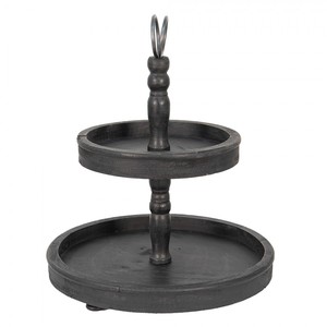 Soporte de Pastel de Madera de 2 Niveles de Alta Calidad, Diseño Redondo Ecológico con Acabado Natural 47x38cm para Bodas por Abi Overseas - Product Image 2