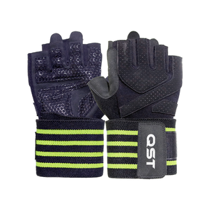 ถุงมือยกน้ำหนักออกกำลังกายเล่นยิมป้องกันลื่นปิดข้อมือแบบยืดหยุ่นออกแบบโลโก้ได้ตามต้องการ - Product Image 1