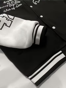 Men's <b>Vintage</b> <b>Varsity</b> <b>Jacket</b> Baseball Coat <b>Jacket</b> Wholesale Price Hot Sale Streetwear with Unique Embroidery Streetstyle <b>Jacket</b> - Product Image 3