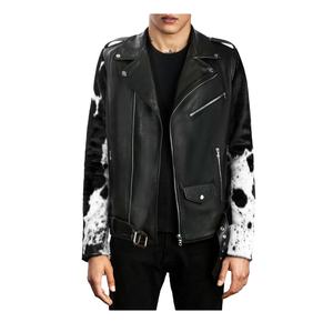 Chaqueta de cuero de vaca para hombre recién llegada hecha a mano con pelo curtido procesado - Product Image 4