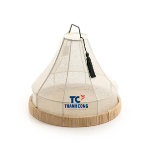 Plateau en jonc de mer tissé à la main avec couverture alimentaire en lin multifonctionnel dans les décorations du Ramadan - Product Image 1