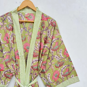 100% coton écologique Kimono Robe unisexe taille naturelle couverture de plage Robe pour Resort Wear été taille unique Robe de chambre - Product Image 1
