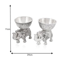 Bol à fruits secs en forme d'éléphant, boîte à bonbons en argent allemand, décoration pour la maison et le bureau, objet de décoration, cadeau de fête Diwali