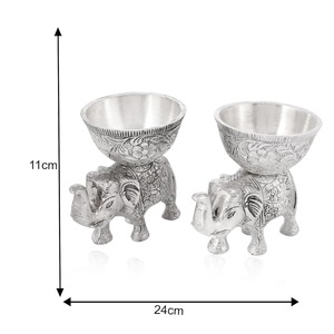 ชามผลไม้รูปช้าง ชามขนมรูปช้างเงินเยอรมัน ของตกแต่งบ้านและสำนักงาน ของประดับตกแต่ง ของขวัญเทศกาลดีวาลี - Product Image 5