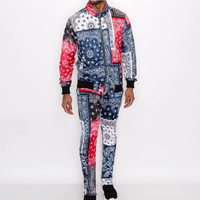 Chándal Deportivo Personalizado para Hombre, Estampado, de Poliéster, con Diseño de Bandana, para Correr, Fabricante OEM ODM, Marca Privada
