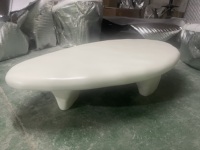 Table basse trépied en résine de style nordique de luxe, moderne du milieu du siècle, blanche, convertible, facile à nettoyer, pour salon