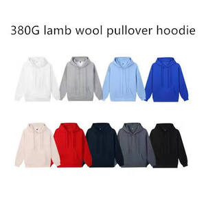 Sweat-shirt à capuche unisexe en coton épais 100% personnalisation gratuite hiver style décontracté sweats à capuche vierges en éponge pour hommes - Product Image 5