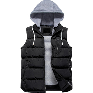 <b>Men's</b> High Quality <b>Lightweight</b> Puffer Breathable <b>Jacket</b> Winter Breathable Casual Outdoor Hooded Logo Sleeveless Bubble Design - Product Image 6