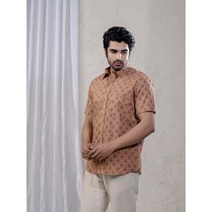 Camisas Casuales de Manga Corta Estampadas 100% Algodón para Hombre, Tela Popelina Transpirable, Talla XL - Product Image 5