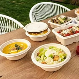 จานกลมสำหรับซุปแบบใช้แล้วทิ้งย่อยสลายได้2025กระดาษธรรมชาติไม่ฟอกขาวจานใส่กลับบ้านพร้อมฝาปิดเป็นมิตรต่อสิ่งแวดล้อม - Product Image 1