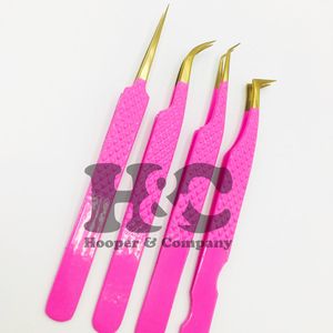 Nuevas pinzas puntiagudas rosas para extensión de pestañas Logotipo personalizado Pinzas de pestañas de acero inoxidable Maquillaje de visón Pinzas MOQ - Product Image 6