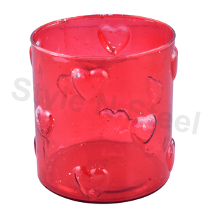 Porte-bougie Red Hart bougeoirs en verre pour la décoration intérieure ensemble de bougeoirs - Product Image 1