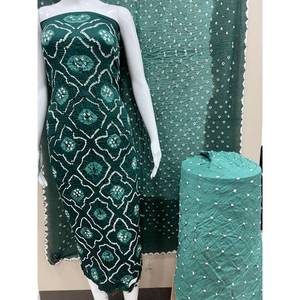 Vestido de Mujer Rama, Largo hasta la Rodilla, Corte en A, Material Satinado Bandhani, Nuevo Diseño, Ecológico, Transpirable, Formal, Bordado, Lavable, Natural - Product Image 1