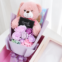 AYOYO Vente en gros de bouquets de fleurs de savon en forme d'ours en peluche pour la Saint-Valentin, à offrir à votre petite amie ou à votre amant