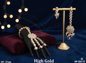 Alto oro antiguo Hath Panja para mujer elegante joyería de mano tradicional perfecta para bodas y ocasiones festivas - Product Image 4