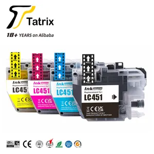 Tatbrother LC451XL LC451 Premium renkli uyumlu yazıcı mürekkep kartuşu Brother MFC-J1010DW DCP-J1050DW DCP-J1140DW için