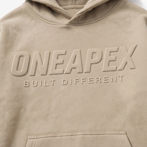 Sudadera con Capucha de Felpa Lavada Beige Personalizada para Hombre, Estilo Oversize, Streetwear, con Logotipo Grabado, Premium - Product Image 5