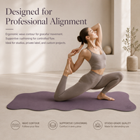 Tapis de yoga Elite Studio Capsule Wavy Pill de forme ovale, en PU premium avec base en caoutchouc naturel antidérapante, pour l'alignement de la colonne vertébrale et les étirements
