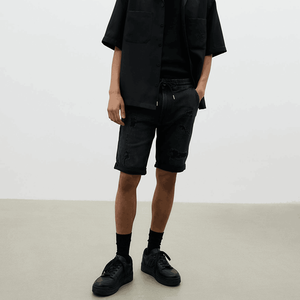 Shorts Vaqueros de Estilo Urbano con Diseño Personalizado, Shorts Bermuda Holgados Casuales de Verano, Logotipo Bordado, Decoración Vintage - Product Image 6