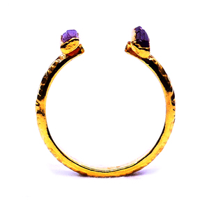 Anillo ajustable de estilo vintage de moda con piedras preciosas de turmalina chapadas en oro de Plata de Ley 925 para boda - Product Image 4