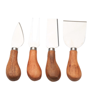 Juego de Cuchillos para Queso Profesional al por Mayor, Juego de 4 Cuchillos de Cocina para Queso con Mango de Madera, Gran Venta - Product Image 1