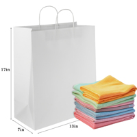 Bolsas de Papel Kraft con Logotipo Personalizado, Impresión Digital, Asas de Cuerda de Algodón, Reciclables, Estilo Clásico, Promoción para Supermercados