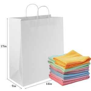 Bolsas de Papel Kraft con Logotipo Personalizado, Impresión Digital, Asas de Cuerda de Algodón, Reciclables, Estilo Clásico, para Supermercados y Exposiciones - Product Image 4