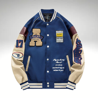 Blouson universitaire pour homme style baseball, respirant, personnalisable, en toile, hiver, style universitaire, doublure polaire, col rond, meilleures ventes, prix bas