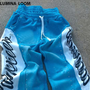 Pantalones personalizados, pantalones de chándal de pierna ancha, pantalones de chándal de algodón de felpa francesa, pantalones de chándal rectos de doble cintura, pantalones de chándal Acampanados para hombres - Product Image 6