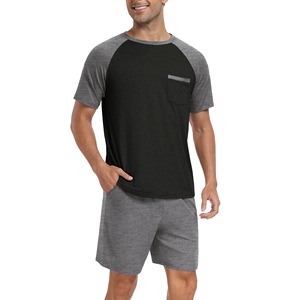 Nuevo conjunto corto de verano Casual personalizado hombres 2 piezas camiseta pantalones cortos Conjunto personalizado algodón camiseta pantalones cortos conjunto - Product Image 1